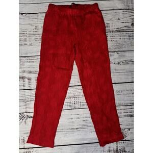 Creatures Of‎ Comfort Red Texture Ribbed Elastic Waist Pants Size 6